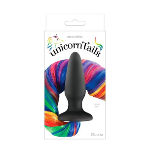 Конічна анальна пробка з хвостом NS Novelties Unicorn Tails, різнокольоровий