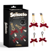 Затискачі на соски CHISA Senuelo Nipple Jewelry Play Kit з червоними бантиками та перлинами