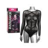 Боді в дрібну сітку зі стразами California Exotic Long Sleeve Bodysuit чорний, One Size