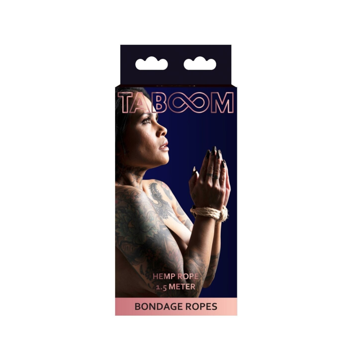 Мотузка для зв'язування конопляна Taboom Вondage Ropes, 1.5 метра, 7 мм