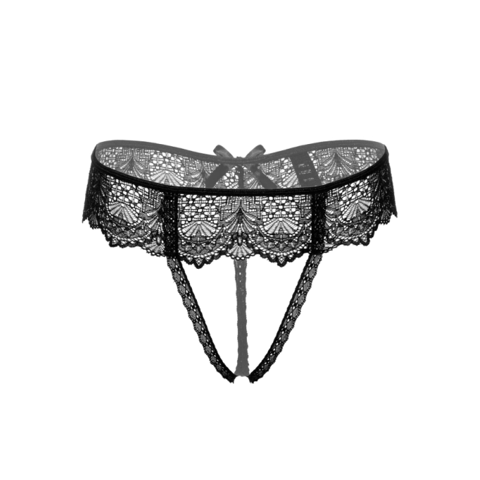 Трусики з відкритою інтимною зоною S/M Delphine Daring Intimates, чорні