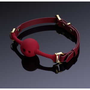 Кляп кулька з отворами у вигляді серця UPKO Desire for Mouth Bondage Collection, червоний