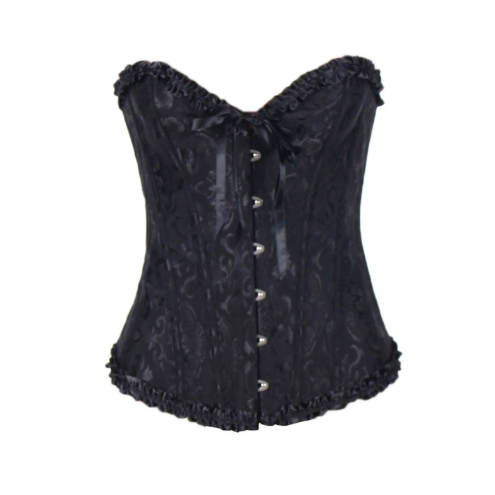 Корсет з квітковим принтом Star Night Corset Top з гачками та шнурівкою, чорний, XS (без коробки)
