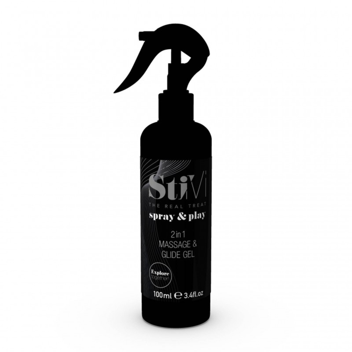 Лубрикант та масажний гель HOT StiVi Spray&Play 2в1, 100 мл