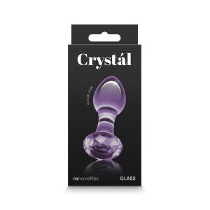 Анальна скляна пробка NS Novelties Crystal, фіолетова