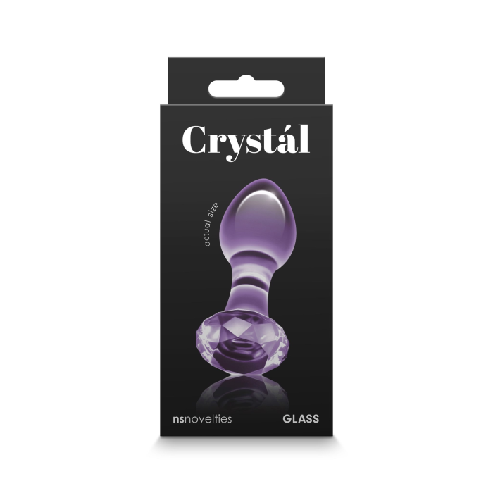 Анальна скляна пробка NS Novelties Crystal, фіолетова