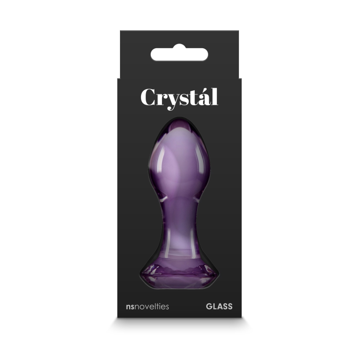 Анальна скляна пробка NS Novelties Crystal, фіолетова