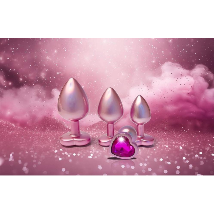 Анальна пробка рожева Dream Toys Gleaming Love з декоративним каменем, М