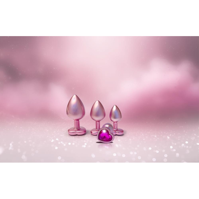 Анальна пробка рожева Dream Toys Gleaming Love з декоративним каменем, М