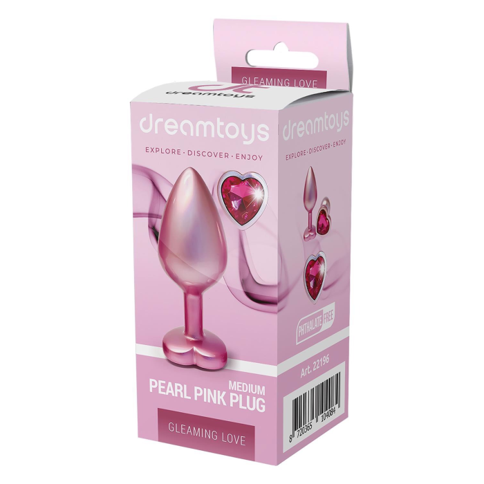 Анальна пробка рожева Dream Toys Gleaming Love з декоративним каменем, М