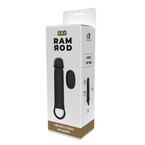 Вібронасадка на член, що подовжує DreamToys Ramrod з дистанційним керуванням, чорна