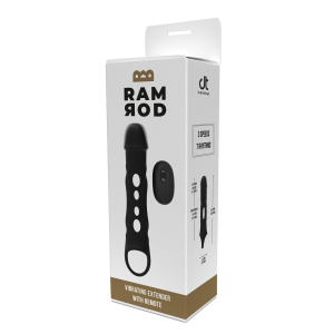 Насадка на пеніс із вібрацією Dream Toys Ramrod та пультом управління, чорна