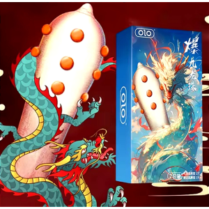 Презервативи OLO Nine Dragon (1 шт. презерватив із шипом та 1 шт. ультра тонкий презерватив)