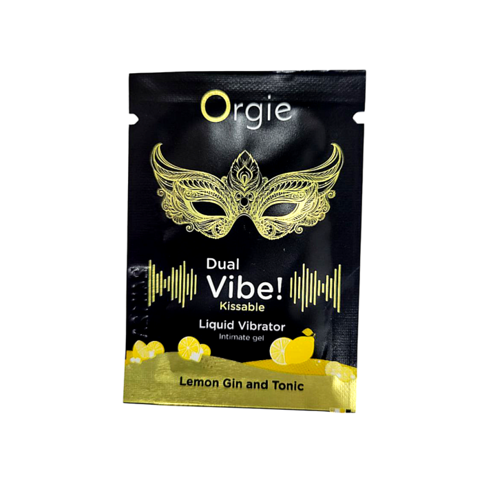 САШЕТ/Рідкий вібратор Orgie DUAL VIBE коктейль Джин-тонік лимон, 1 мл