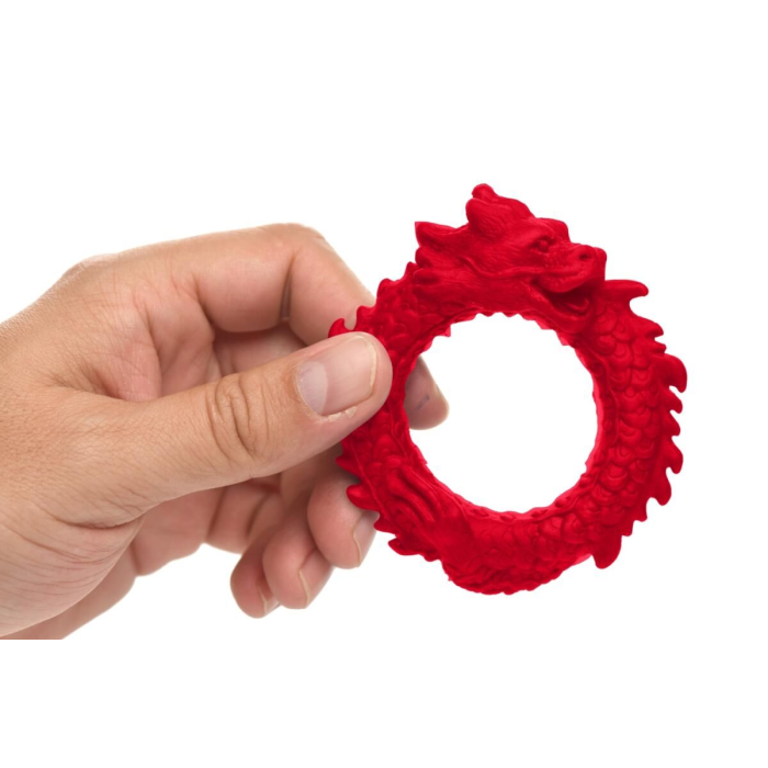 Ерекційне кільце – дракон Creature Cocks Rise of the Dragon Silicone Penis Ring – Red, діаметр 4 см