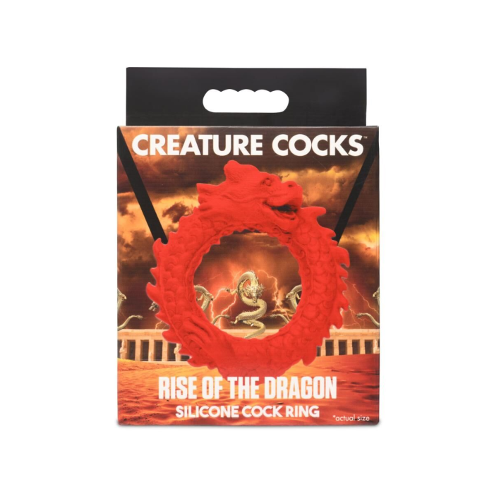Ерекційне кільце – дракон Creature Cocks Rise of the Dragon Silicone Penis Ring – Red, діаметр 4 см