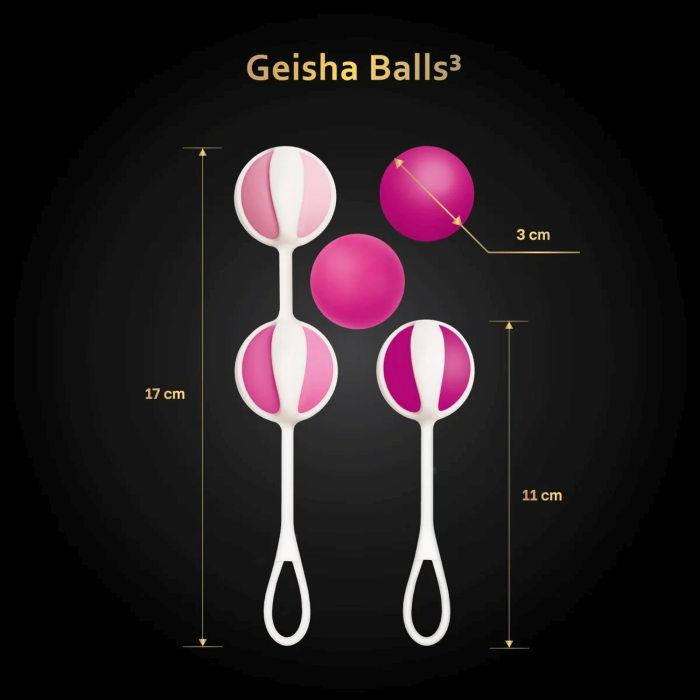 Набір вагінальних кульок Gvibe Geisha Balls 3, силіконові, рожевий, 5 штук