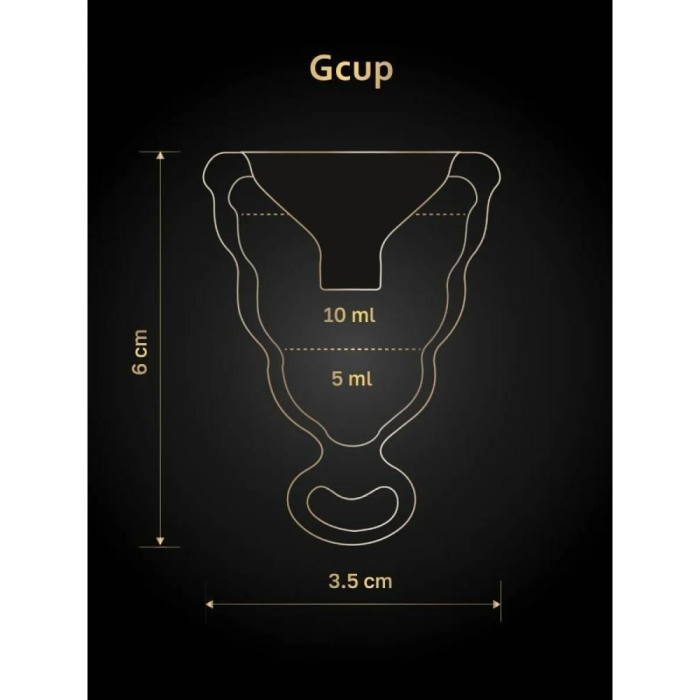 Менструальна чаша Gcup Gvibe, S, чорна, 6 х 3.5 см