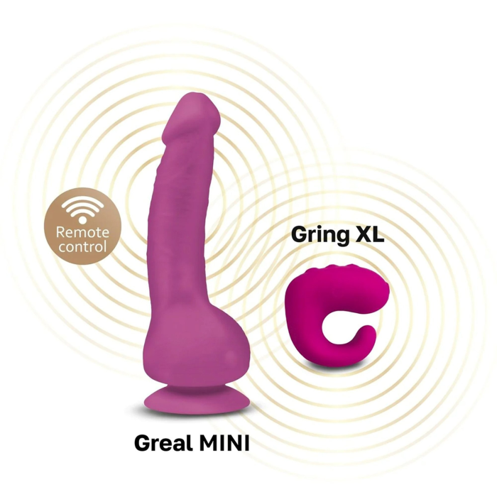 Вібратор реалістичний на присосці Greal Mini Gvibe, фіолетовий, 18 х 3 см