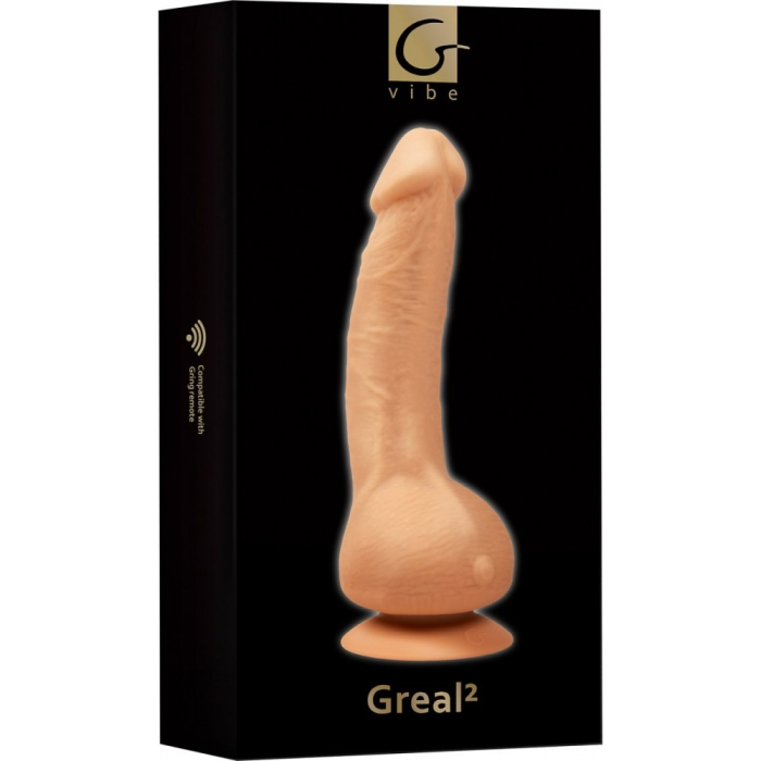 Вібратор реалістичний на присосці Greal 2 Gvibe, бежевий, 22 х 3.7 см