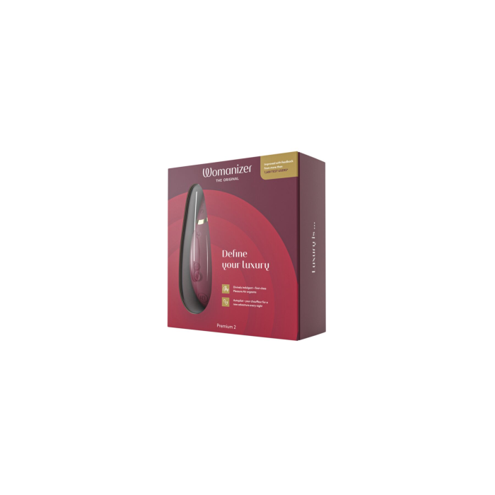 Вакуумний кліторальний стимулятор Womanizer Premium 2 - Bordeaux, функції Autopilot та Smart Silence