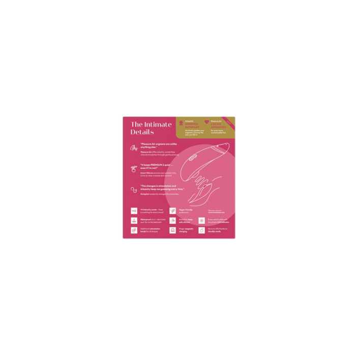 Вакуумний кліторальний стимулятор Womanizer Premium 2 - Raspberry, функції Autopilot та Smart Silence