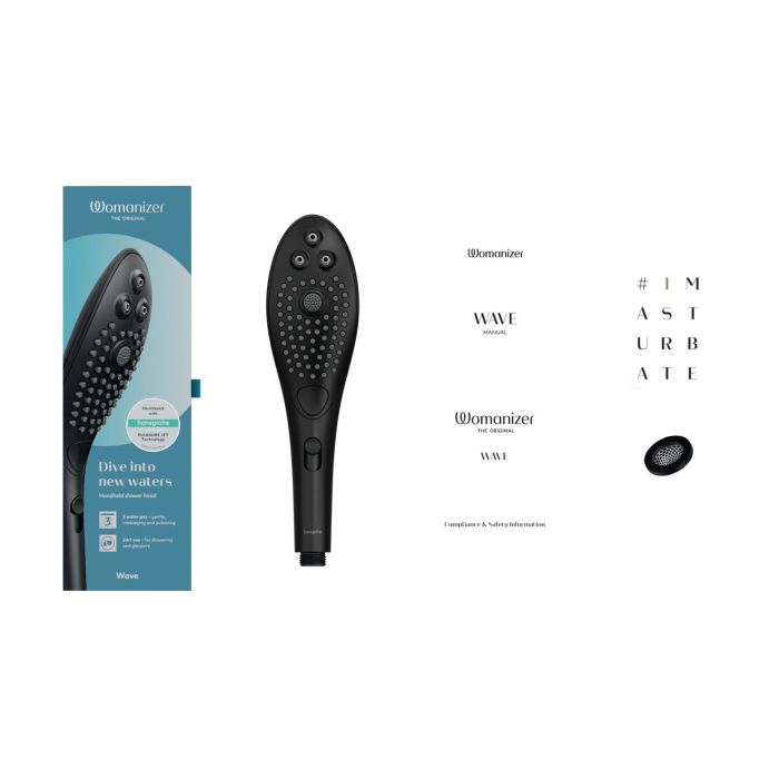 Насадка-стимулятор для душу 2в1 Womanizer Wave Black, масажер для інтимних зон