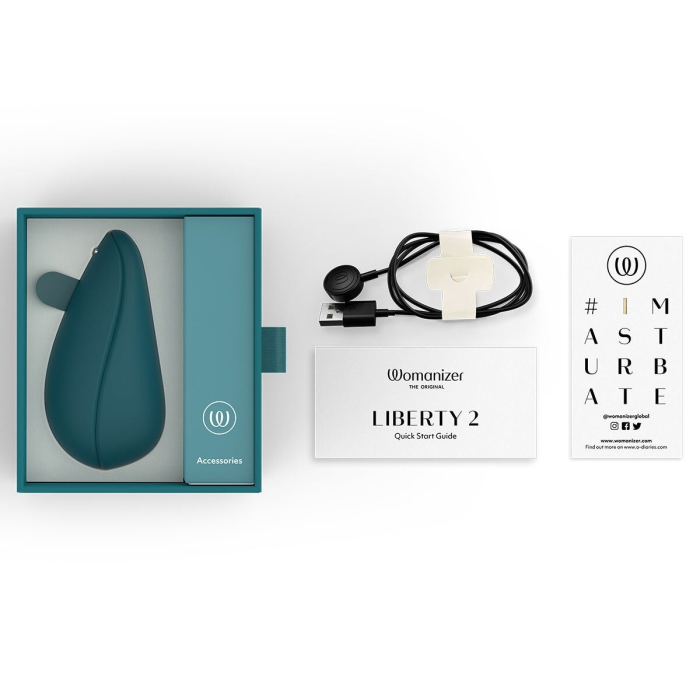 Вакуумний кліторальний стимулятор Womanizer Liberty 2 Dark Petrol, 8 режимів, магнітна кришечка