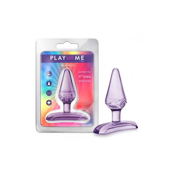 Силіконова анальна пробка Blush Play With Me конусної форми, фіолетова