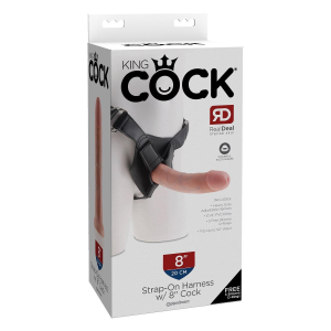 Ремінна чорна збруя Pipedream King Cock Strap-On Harness з реалістичним фалоімітатором, 20 см