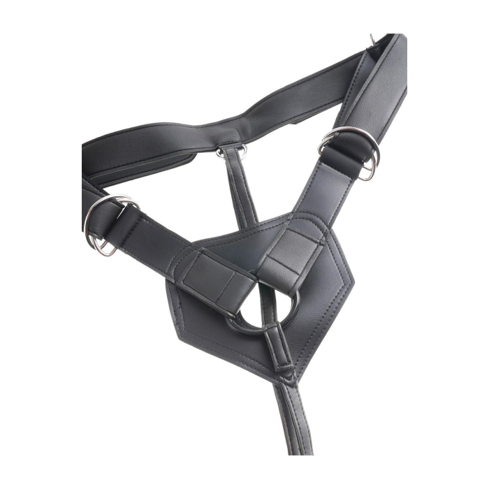 Ремінна чорна збруя Pipedream King Cock Strap-On Harness з реалістичним фалоімітатором, 20 см