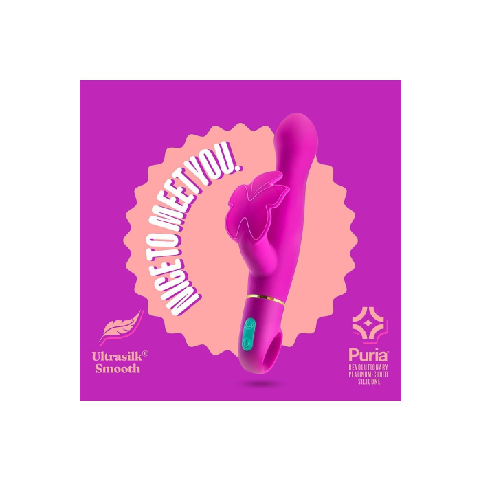 Вібратор з кліторальним відростком у вигляді метелика Blush Aria Naugnty AF рожевий