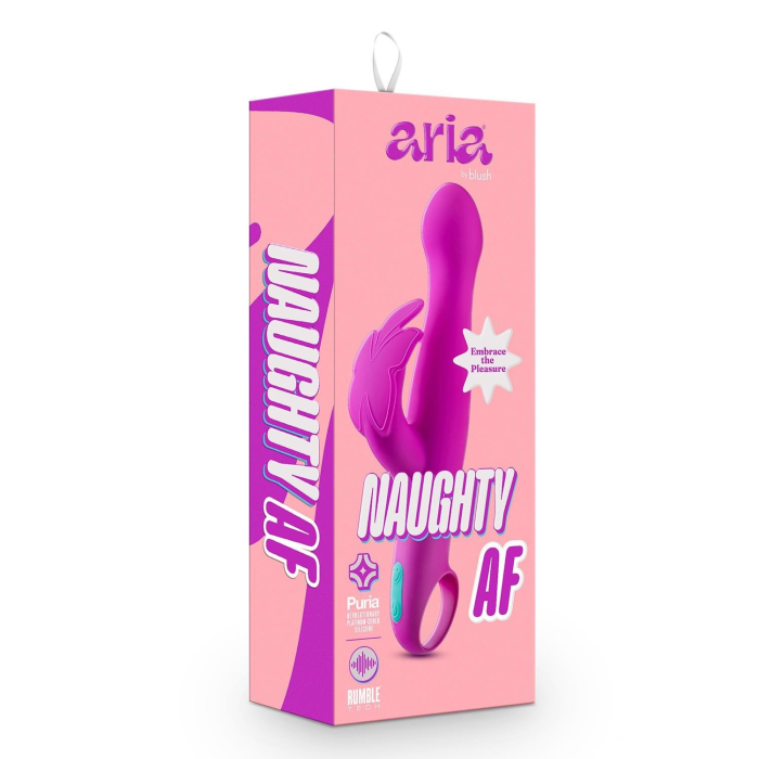 Вібратор з кліторальним відростком у вигляді метелика Blush Aria Naugnty AF рожевий