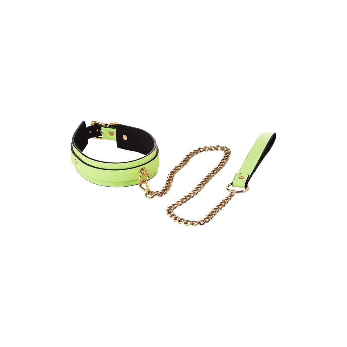 Нашийник з повідцем, що світиться у темряві Dream Toys Radiant Glow In The Dark Collar & Leash зелений