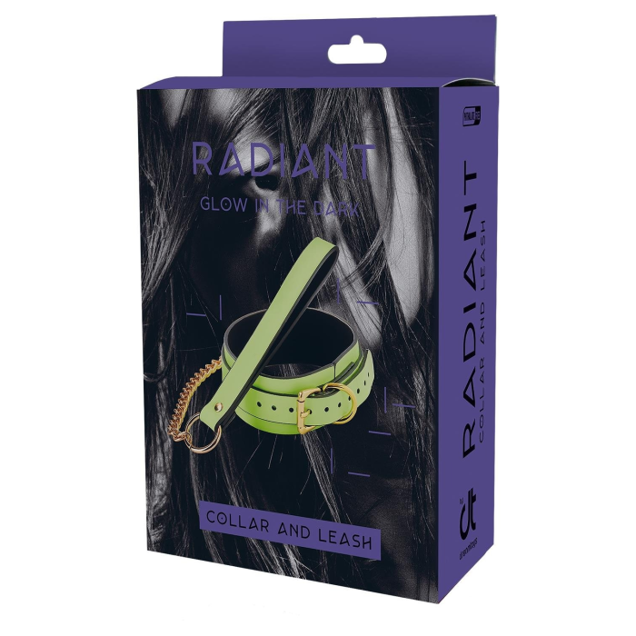 Нашийник з повідцем, що світиться у темряві Dream Toys Radiant Glow In The Dark Collar & Leash зелений