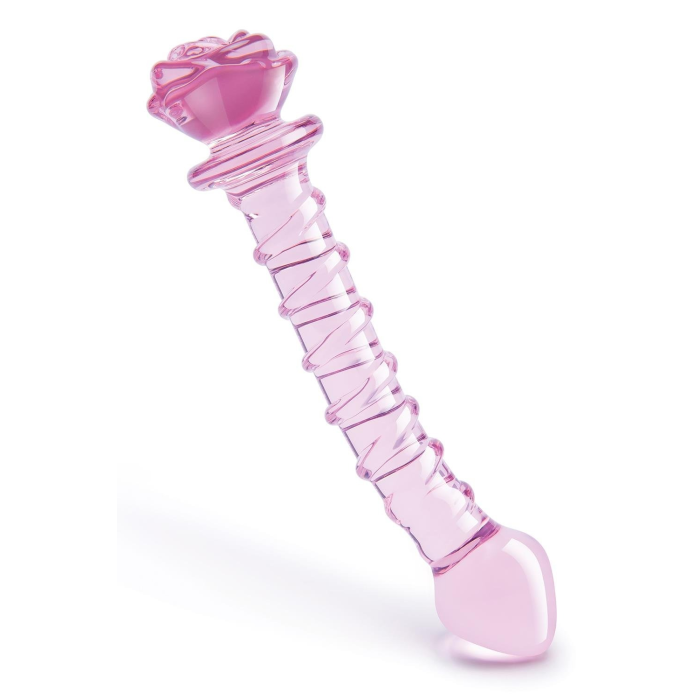 Спіральний фалоімітатор для точки G зі скла Dream Toys Glaze Glass у формі бутона троянди