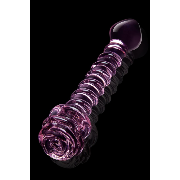 Спіральний фалоімітатор для точки G зі скла Dream Toys Glaze Glass у формі бутона троянди