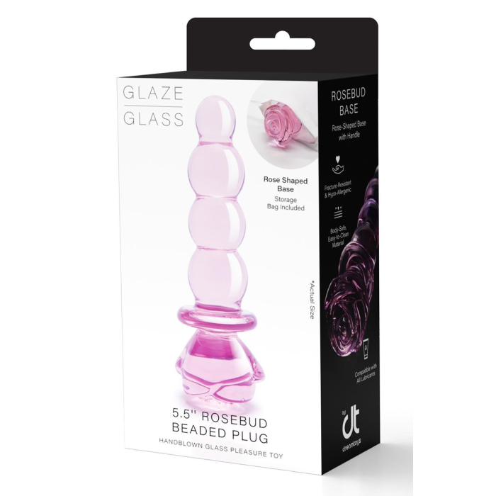 Фалоімітатор ялинка зі скла Dream Toys Glaze Glass у формі бутона троянди