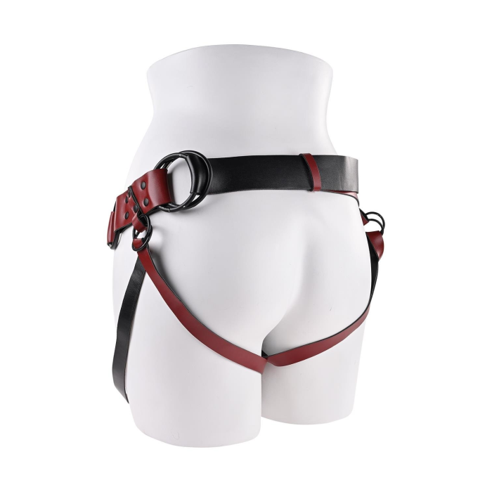 Трусики для страпону Sportsheets Saffron Monte Strap On зі штучної шкіри, червоні