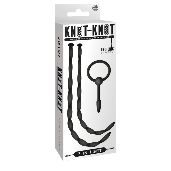 Набір чорних уретральних катетерів NMC Knot Knot XL із силікону з намистинами, XL