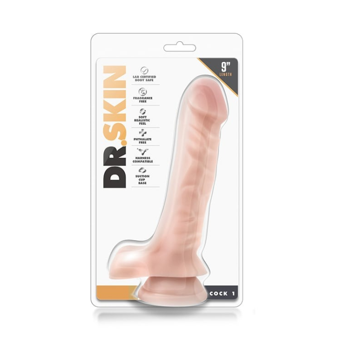 Фалоімітатор реалістичний Blush Dr. Skin на присосці, бежевий