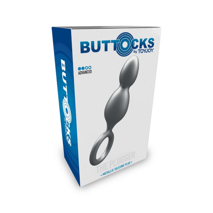 Анальна ялинка Toy Joy Buttocks The Plugger 2 Balls із тримачем, чорна