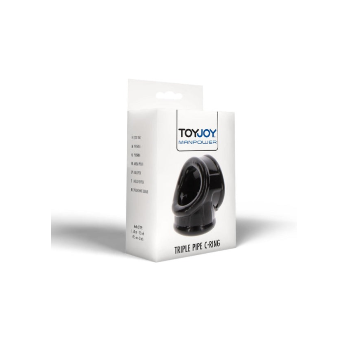 Потрійне ерекційне кільце Toy Joy Manpower Triple Pipe чорне