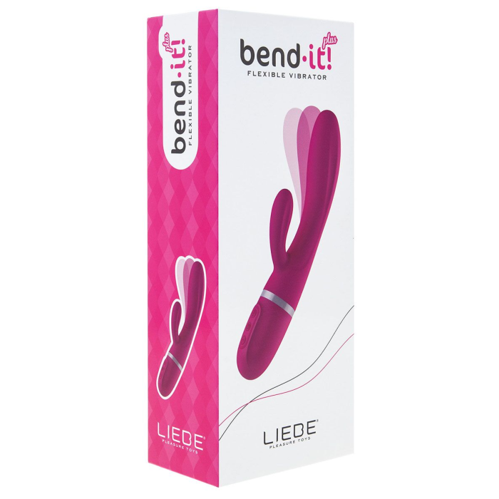 Вібратор-кролик Liebe Bend It Plus Cerise, гнучкий, 2 мотори, 10 режимів