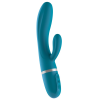 Вібратор-кролик Liebe Bend It Plus Ocean Blue, гнучкий, 2 мотори, 10 режимів