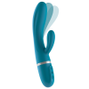 Вібратор-кролик Liebe Bend It Plus Ocean Blue, гнучкий, 2 мотори, 10 режимів