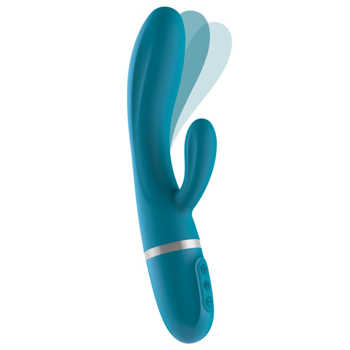 Вібратор-кролик Liebe Bend It Plus Ocean Blue, гнучкий, 2 мотори, 10 режимів