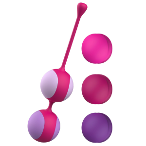 Вагінальні кульки Liebe Kewos — Cerise/Candy Violet, 5 кульок у комплекті, 15, 25, 35, 45 та 55 г
