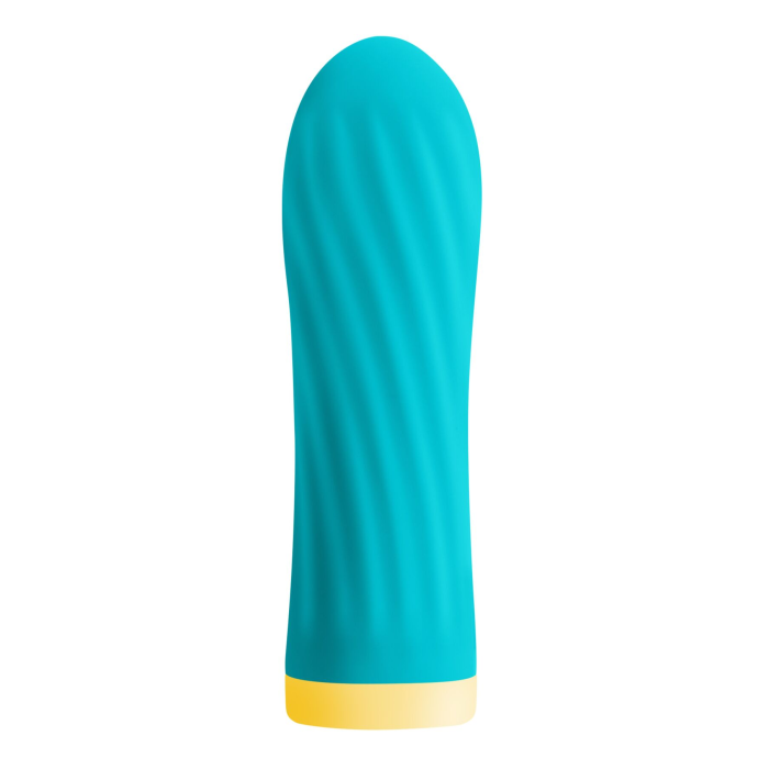 Віброкуля S Pleasures Bullets Twist & Shout Turquoise, бірюзова, ребриста поверхня, 10 режимів