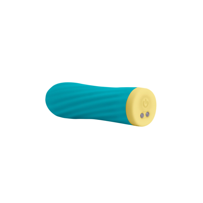 Віброкуля S Pleasures Bullets Twist & Shout Turquoise, бірюзова, ребриста поверхня, 10 режимів